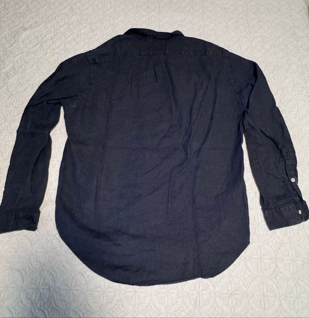 Polo Ralph Lauren Navy Linen Shirt Mens Size L - Picture 6 of 8